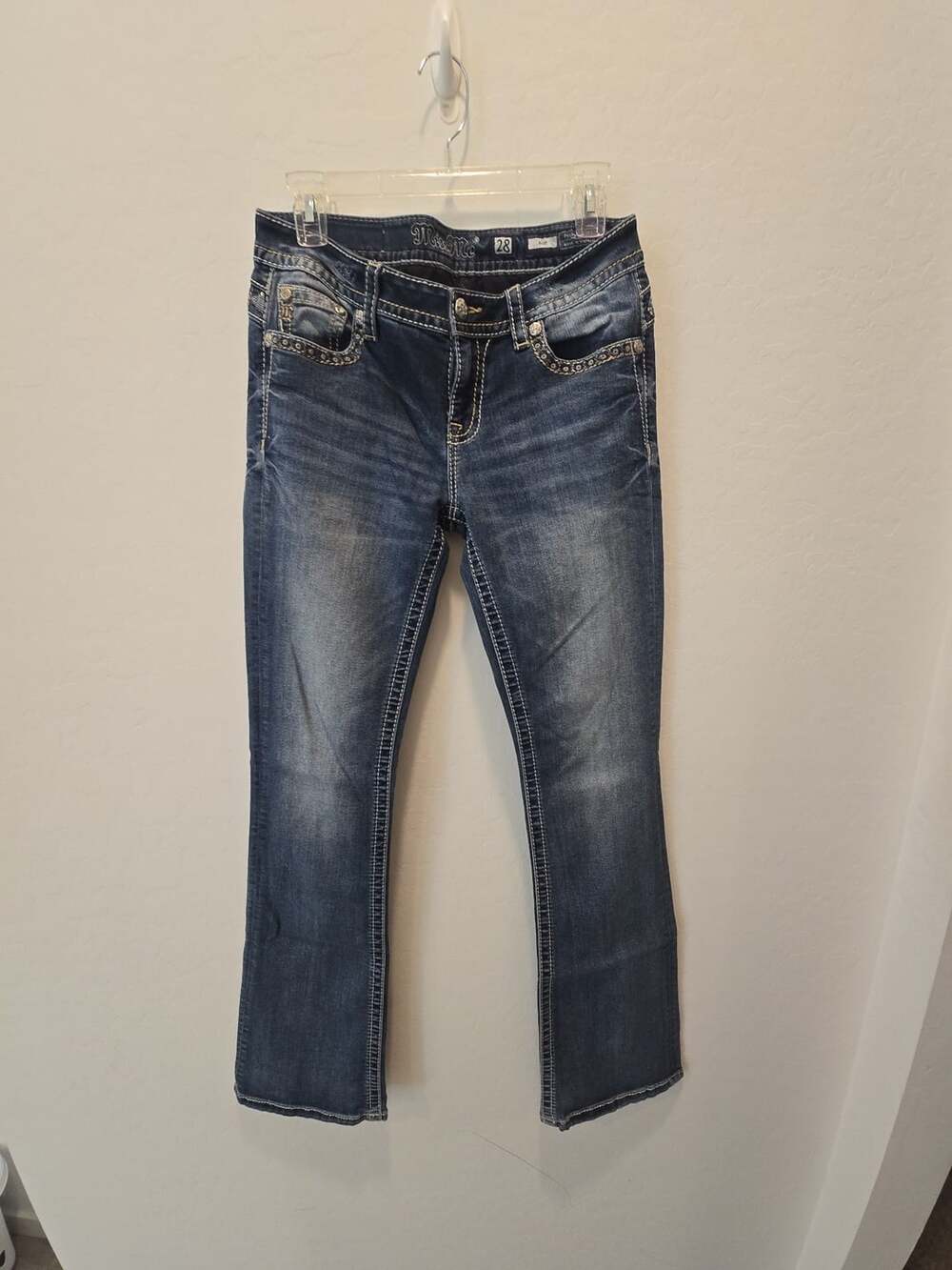 Miss Me Boot Jeans Size 28 Embellished Flap Pocket